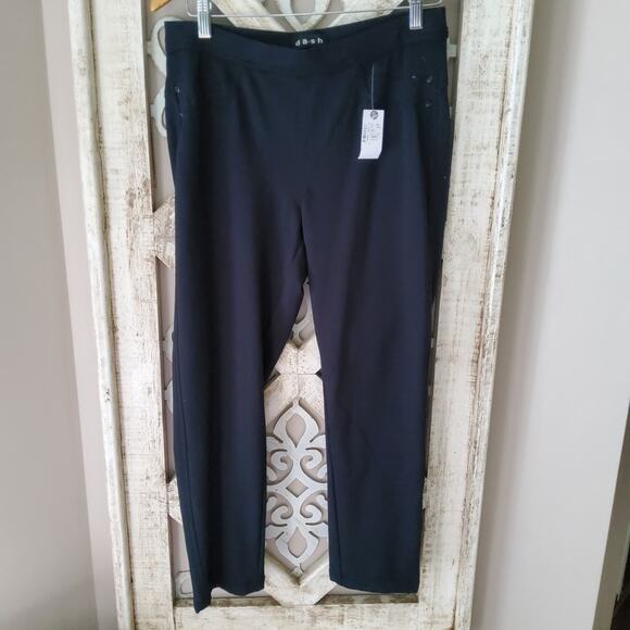 Dash Women's Size Small Pull On Elastic Waist Rip Knit Jeggings in Black - Picture 1 of 3